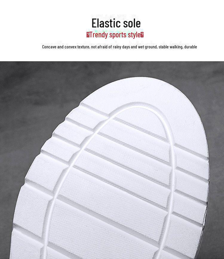 Men's Trendy Spring White Sports Shoes: Breathable, All-Match, Thick-Soled, Casual Flats