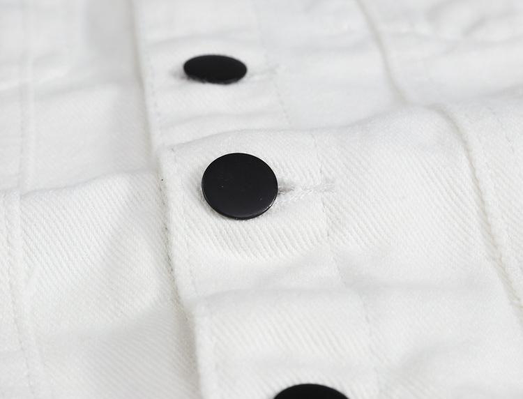 Kule Spring Korean Slim Fit Men's Trendy White Denim Vest