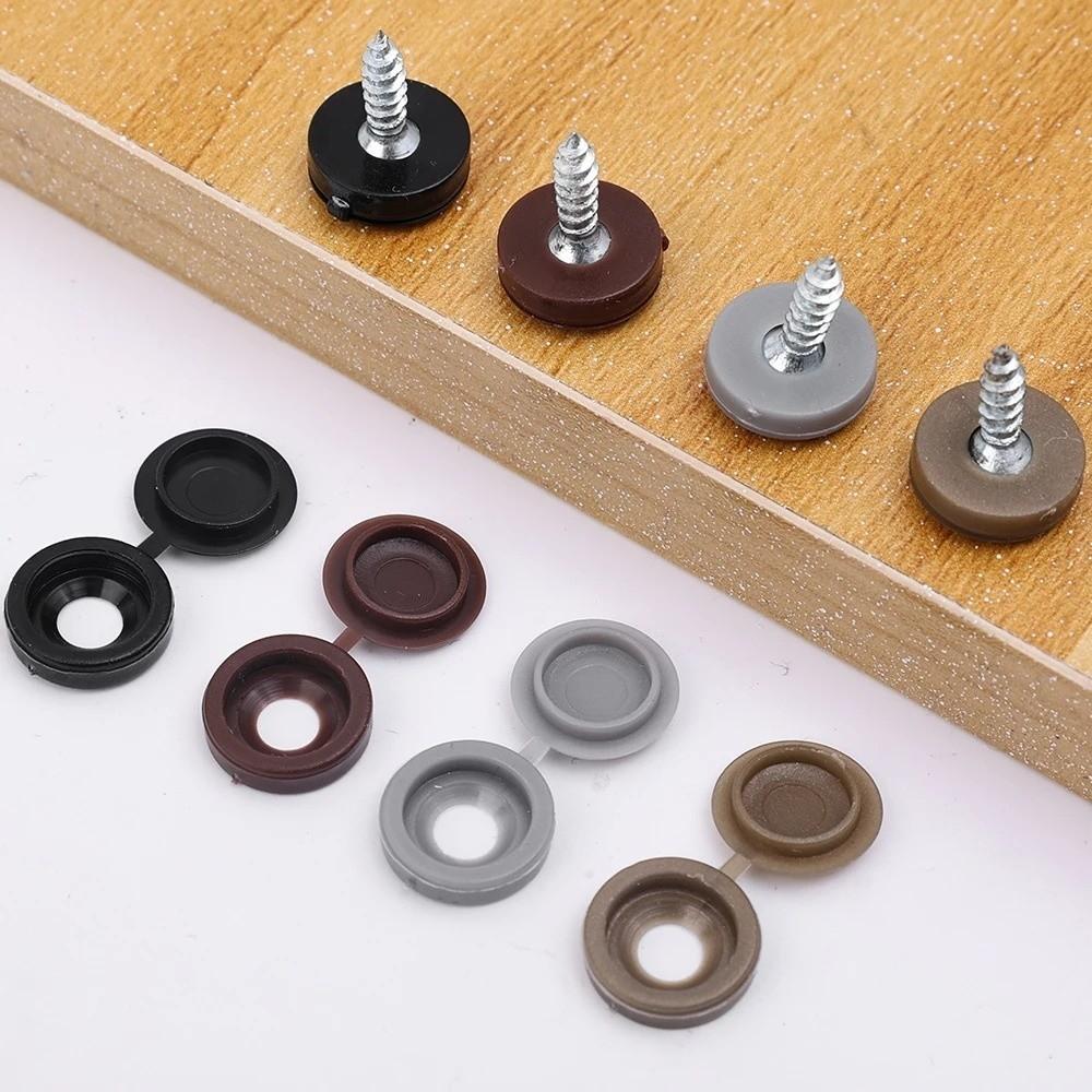 100PCS Durable Universal Fit Screw Protective Covers Snap Protective DIY Cross Screw Caps Fold Snap Cap Furniture Hardware