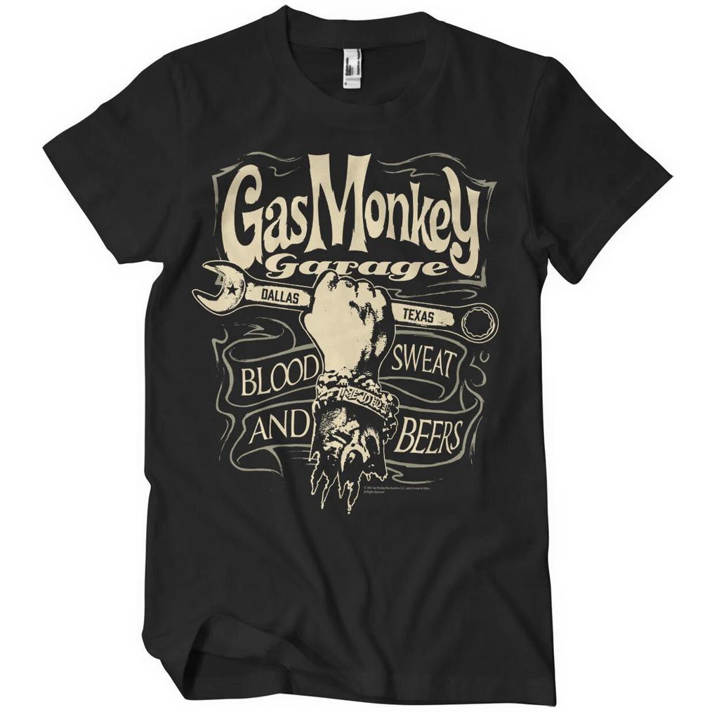 T-shirt da uomo con licenza ufficiale Gas Monkey Garage - Etichetta Chiave Inglese