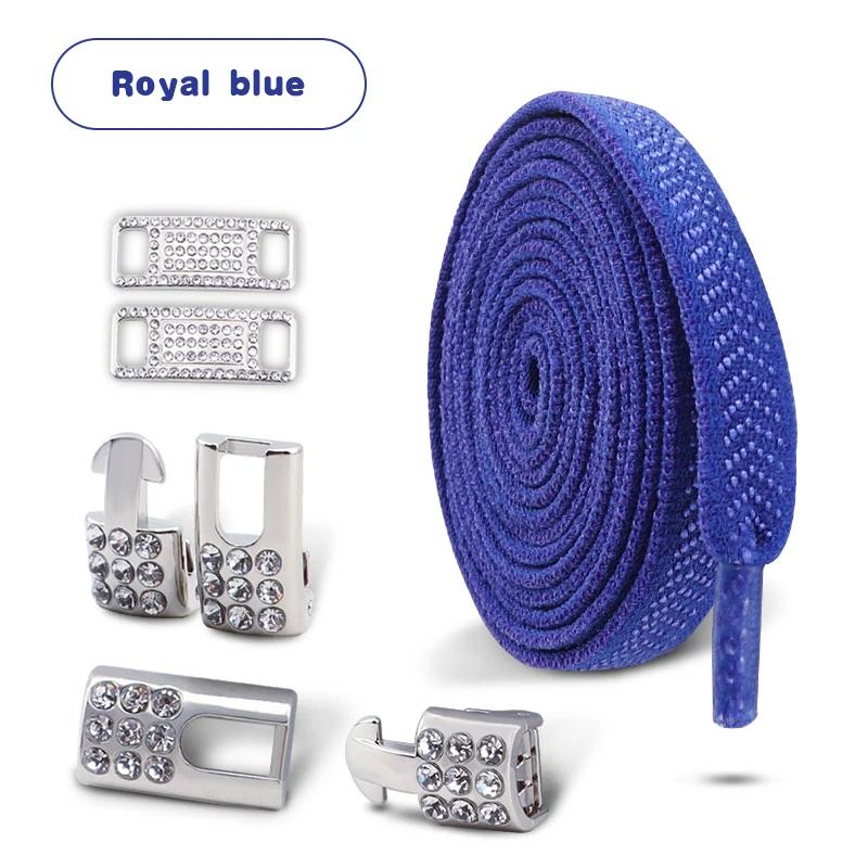 Tennis Silver Diamond Buckle Shoelaces No Tie Shoe Laces Elastic Laces Sneakers Without Ties Flat Shoelace for Shoes Accessories