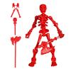 Movable Articulated Human Skeleton Assembly Skeleton Action Figure Collectible Skeleton Figure Wearing Multiple Weapon Sets for Collectors Desktop