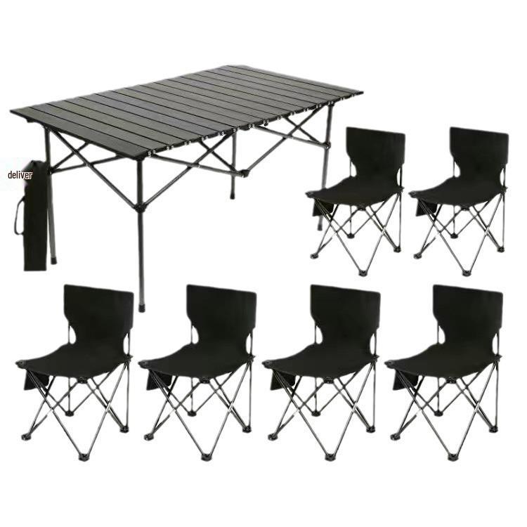 Portable Outdoor Table & Backrest Chair Set - Multifunctional, Casual, and Comfortable for Outdoors & Dorms