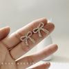 S925 Silbernadel Einfaches Temperament Strass Schleife Ohrringe Damenohrringe Neue Trendige Koreanische Internet-Berühmtheit Exquisite Ohrringe