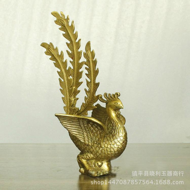 Messing Phönix Ornament Suzaku Dekoration Metallhandwerk Wasser Zuhause Kupferwaren Großhandel