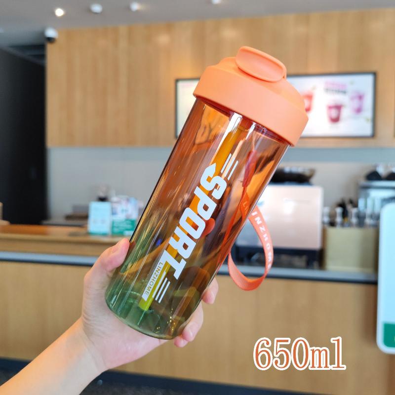 650ML Sports Water Bottles Fitness Portable Water Blender Bottle Milkshake Protein Powder Mixing Cup Transparent Cup
