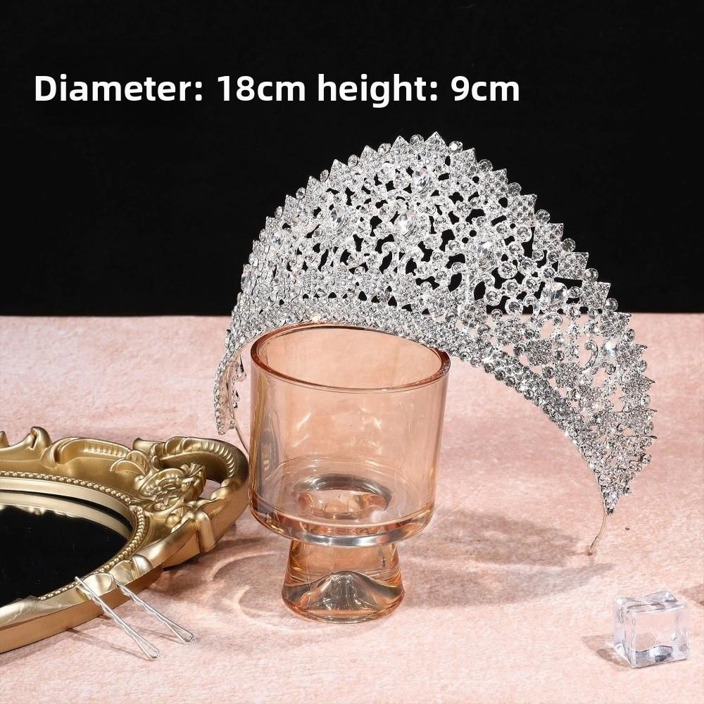Koreanischer Stil Metall Prinzenkronen Bar Mitzwa Krone Runde Tiaras Retro Barock Kristallkrone Königin