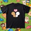 T-shirt Couple Anime Lait et Moka Impression Coton Unisexe T-shirt Femme Kawaii T-shirts Graphiques Couple Hauts Chemise Décontractée Été
