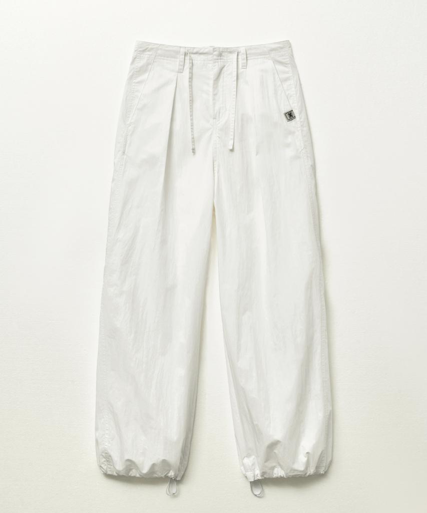 Seteo Curved Parachute Pants White
