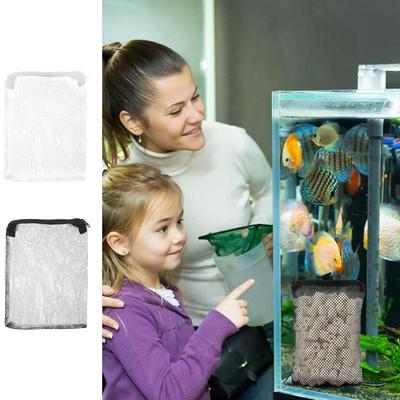Netzfilterbeutel mit Reißverschluss Aquarium Nylon Reißverschluss Filter Feines Netz Wiederverwendbare Netzfilterbeutel für Aquarium Fischbecken Fisch