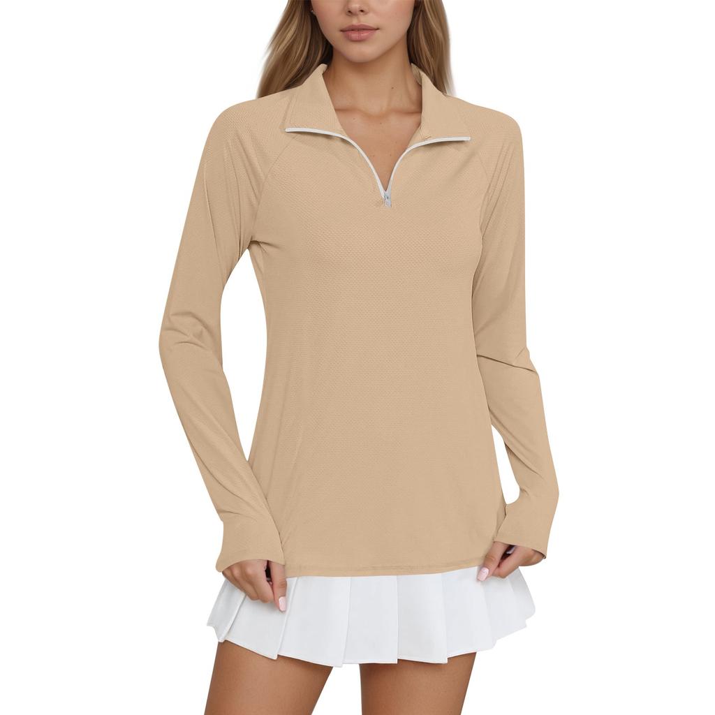 Women's Yoga Clothes Long Sleeve Pocket Style Sports Running Quick Dry Fitness Clothes Sun Clothes