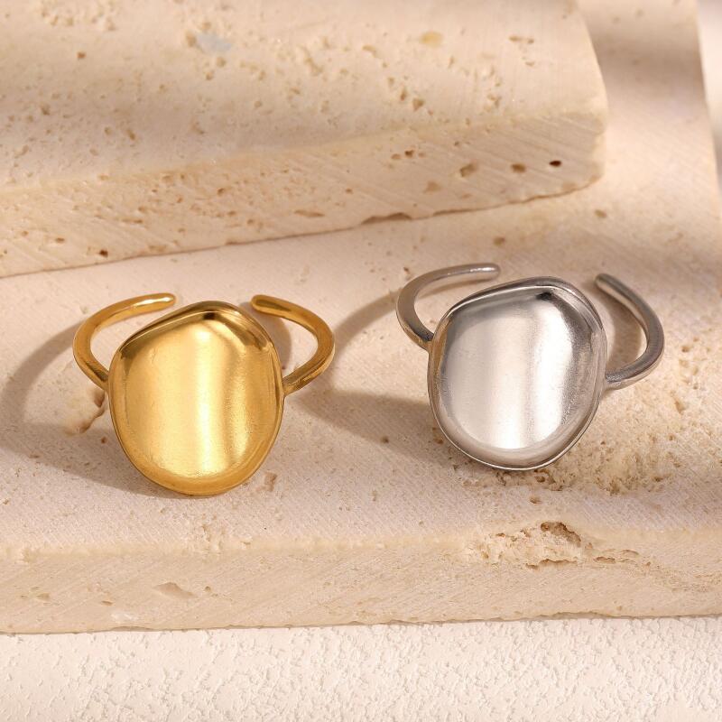 Stainless Steel Exaggerated Geometric Polygon Opening Rings for Women Men Waterproof Adjustment Rings Party Jewelry Accessories