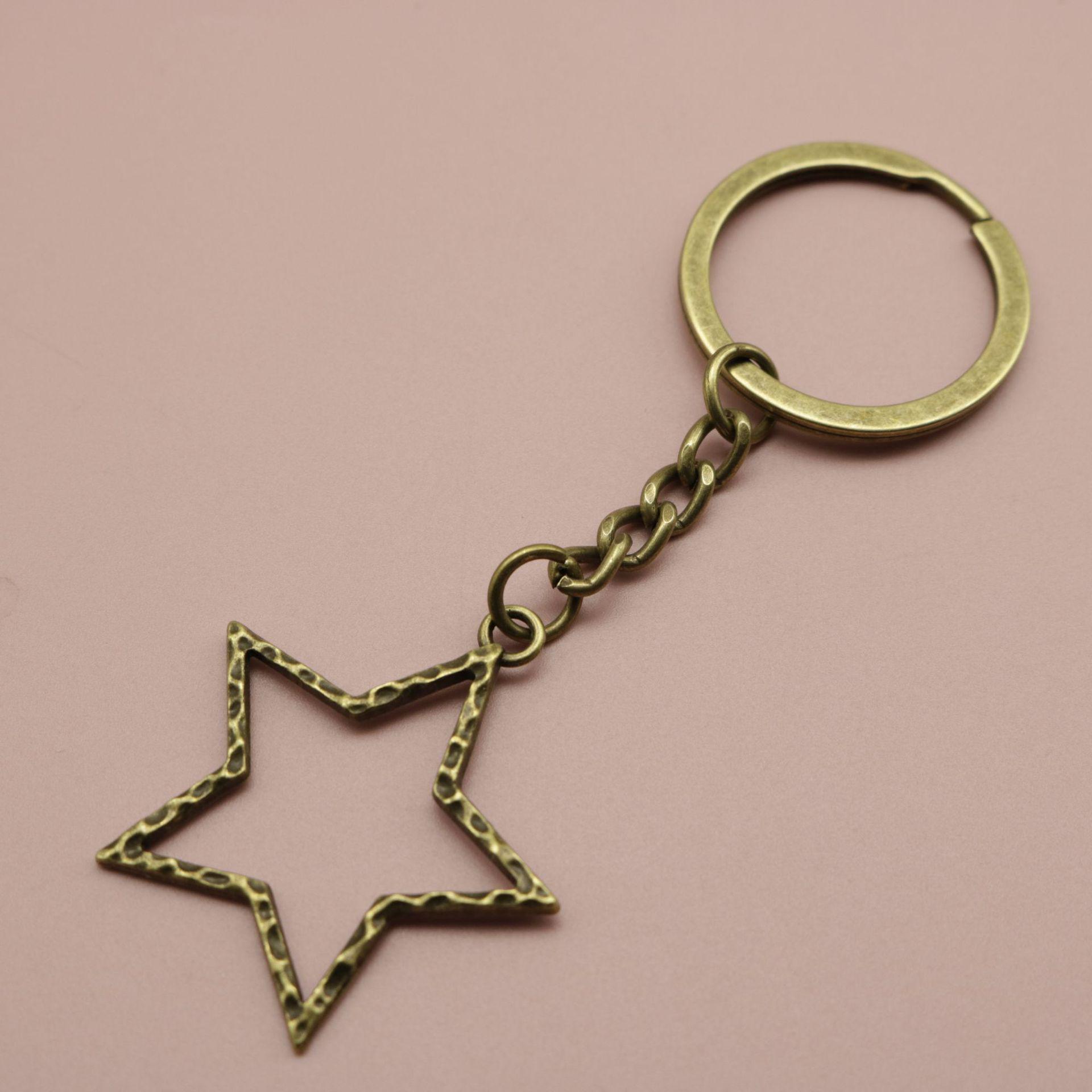 Temu Xiyin Simple Five-Pointed Star Keychain Pendant