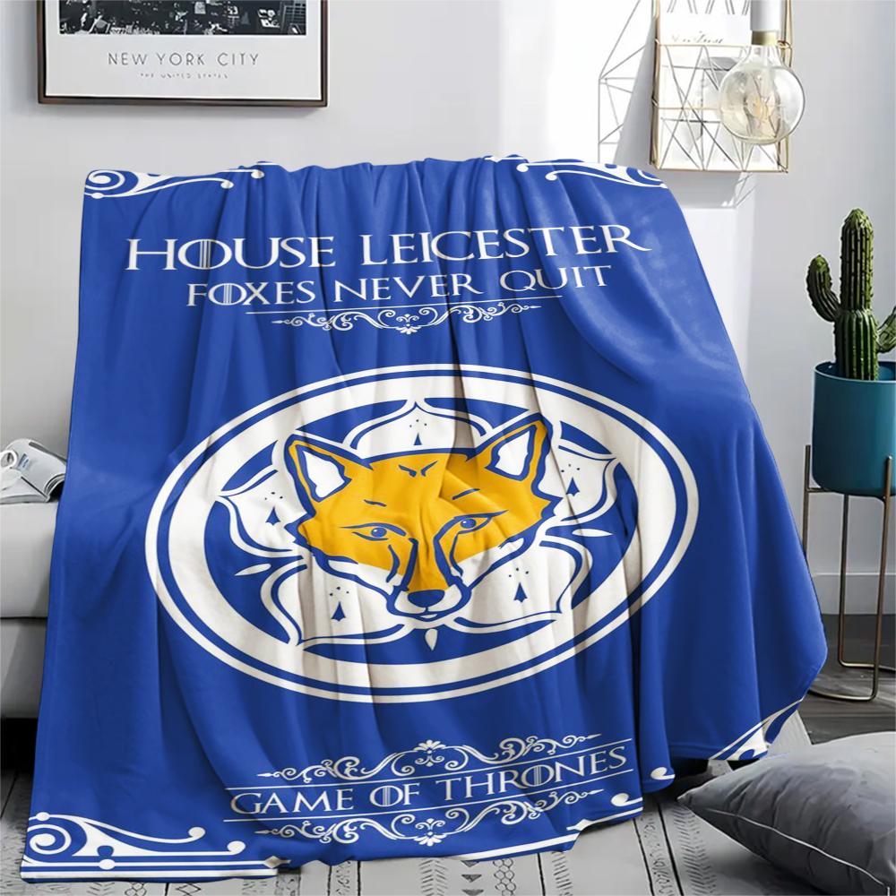 1pc leicester city Print Flannel Blanket, High quality Comfortable for All Seasons, Home Decor, Warmth and Comfort, Perfect for Christmas Gifts69