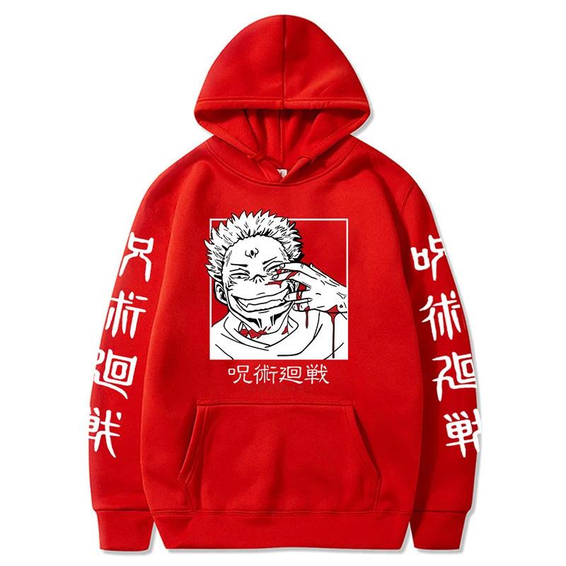 Jujutsu Kaisen Graphic Printing Sweatshirts Autumn Winter Fleece Streetwear