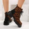 Fashion Women's Shoes 2024 High Quality Side Zipper Women's Boots New Leopard Print Modern Boots Women Hot Sale Plus Size Ankle Boots
