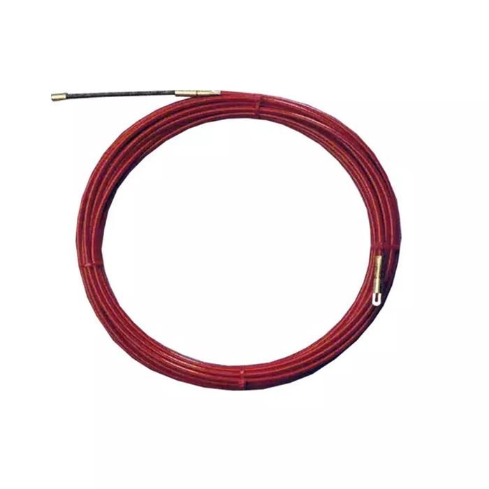 Tire-fils - Acier Gainé - Ø3,9mm - Longueur 30m - Couleur Rouge - Tête de Guidage à Ressort