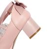 Lolita Shoes Women High Heels Pendant Lace Straps Bow Cute Girls Princess Tea Party Pumps Students Lovely Plus Size 34-48