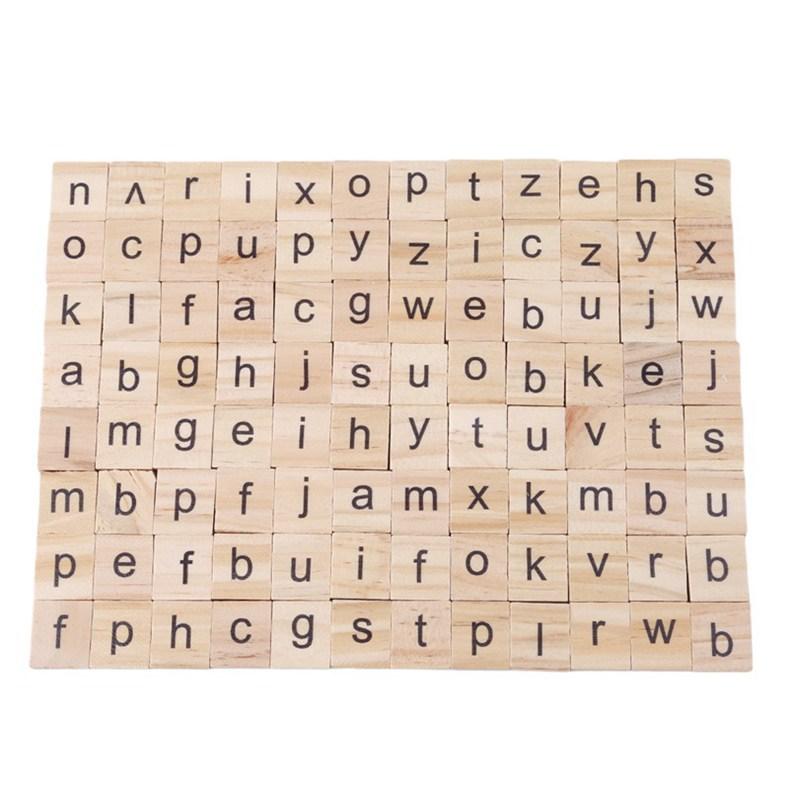 Wooden Alphabet Puzzle Montessori Letters Set for Kids DIY Educational Spelling Learning Toy with Storage Box for Toddlers