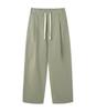 BLACKBROWN Single-Pleat Wide Fit Elastic Cotton Pants [Khaki]