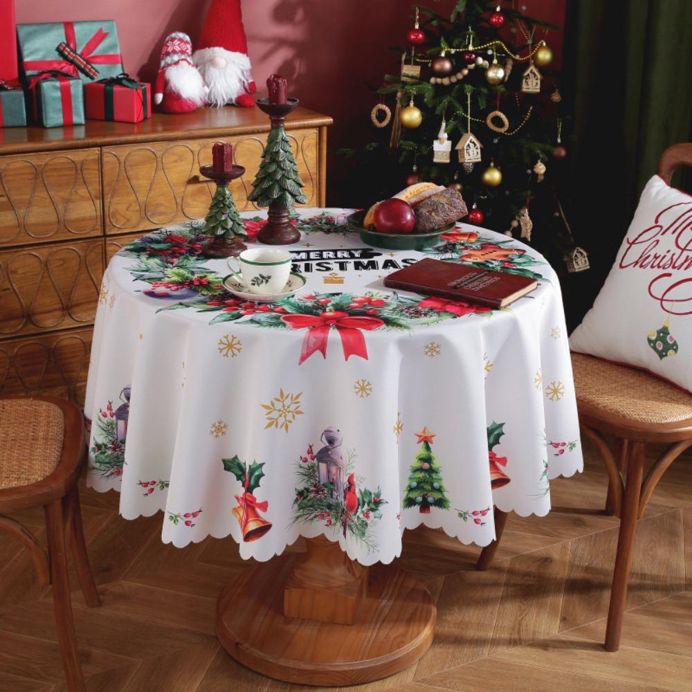New Tablecloth Christmas with digital print, waterproof, for round dining tables, New Year decoration