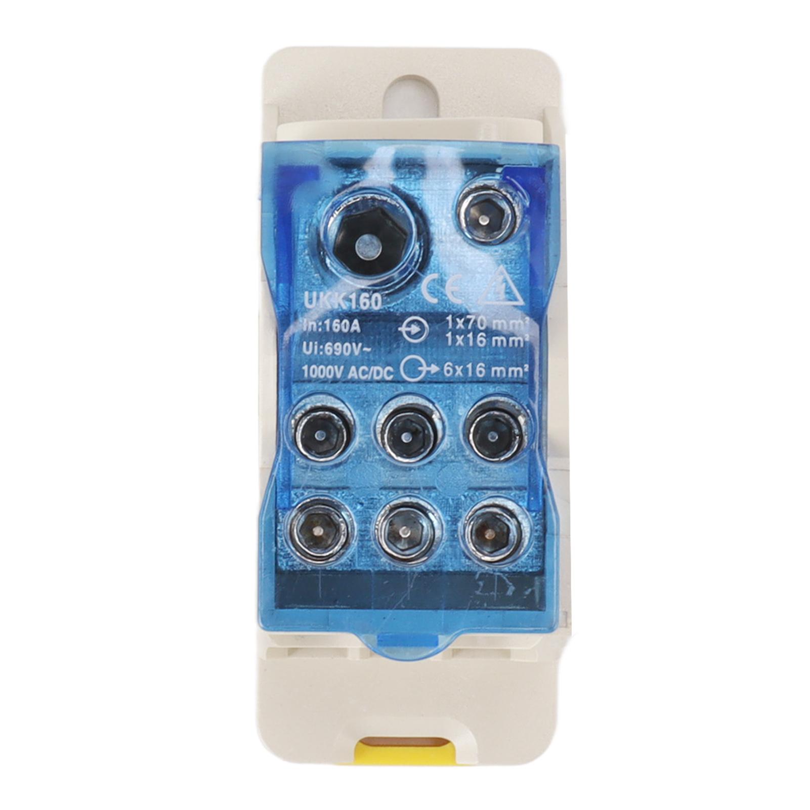 

DIN Rail Power Junction Box Electrical Terminal Block Connector Distribution Box AC DC1000V 160A