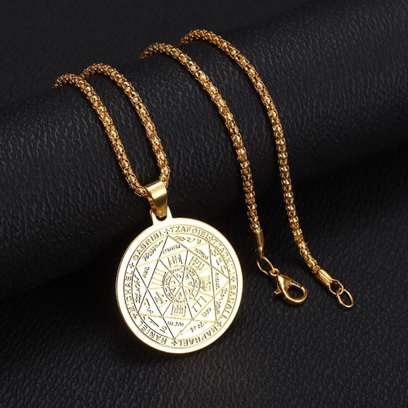 Elegant Divination Coin Necklace Stainless Steel Christian Faith Jewelry Adjustable Chain For Women Men Spiritual Gift