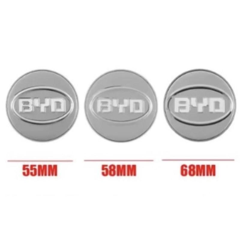 4pcs 55/58/68mm Car Wheel Center Hub Cap Badge Emblem Decal Wheel Sticker For BYD Atto 3 Yuan Plus Song Plus Seal Dolphin Seali
