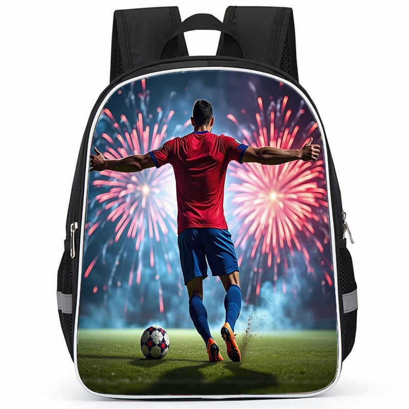 Cr7 Rucksack Hochauflösender Druck Große Kapazität Multifunktion Reißverschluss Oxford Rückenschutz Leichter Rucksack