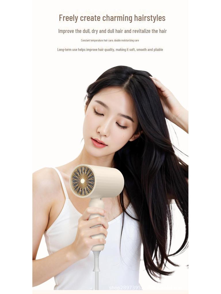 High-speed Hair Dryer with Strong Wind, Blue Light, and Hot/Cold Settings for Quick Drying, Ideal for Home or Salon Use