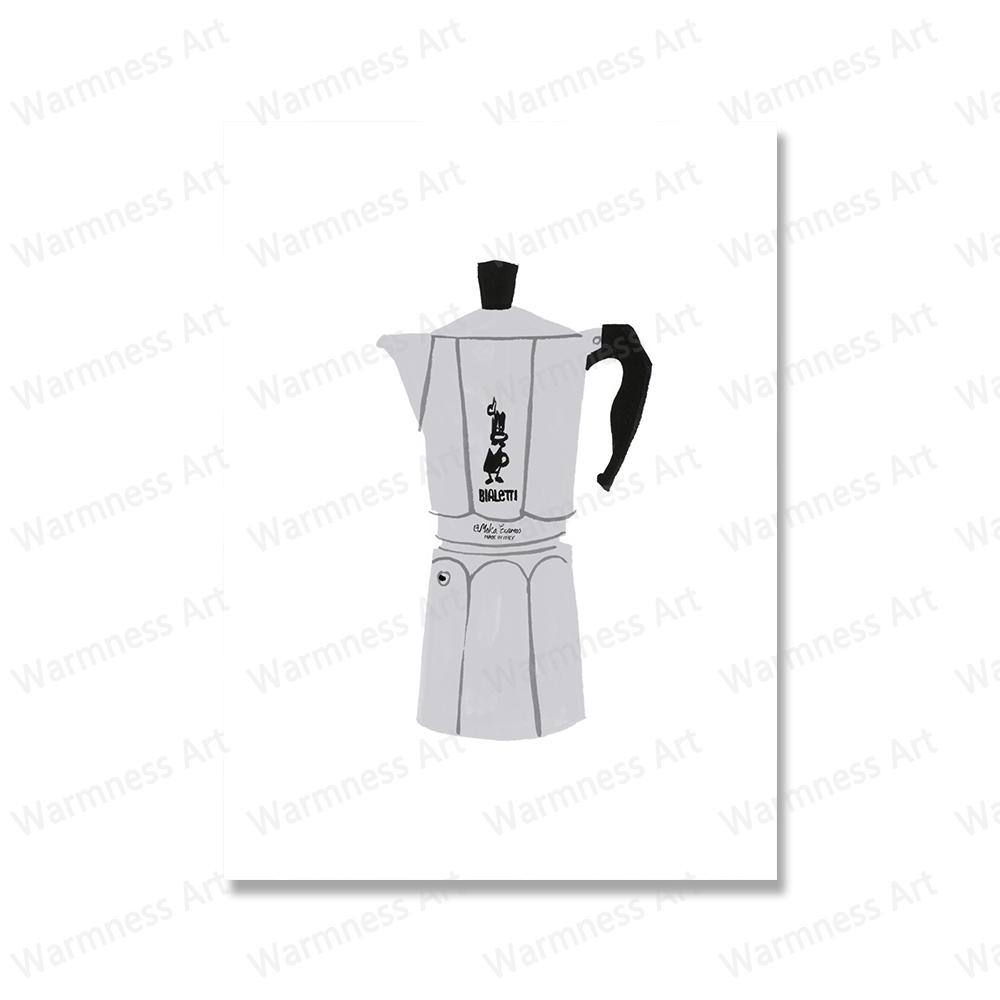 Flower Market Vases Wall Art Canvas Painting Coffee Pot Moka Posters Prints Botanical Wall Pictures For Living Room Home Decor