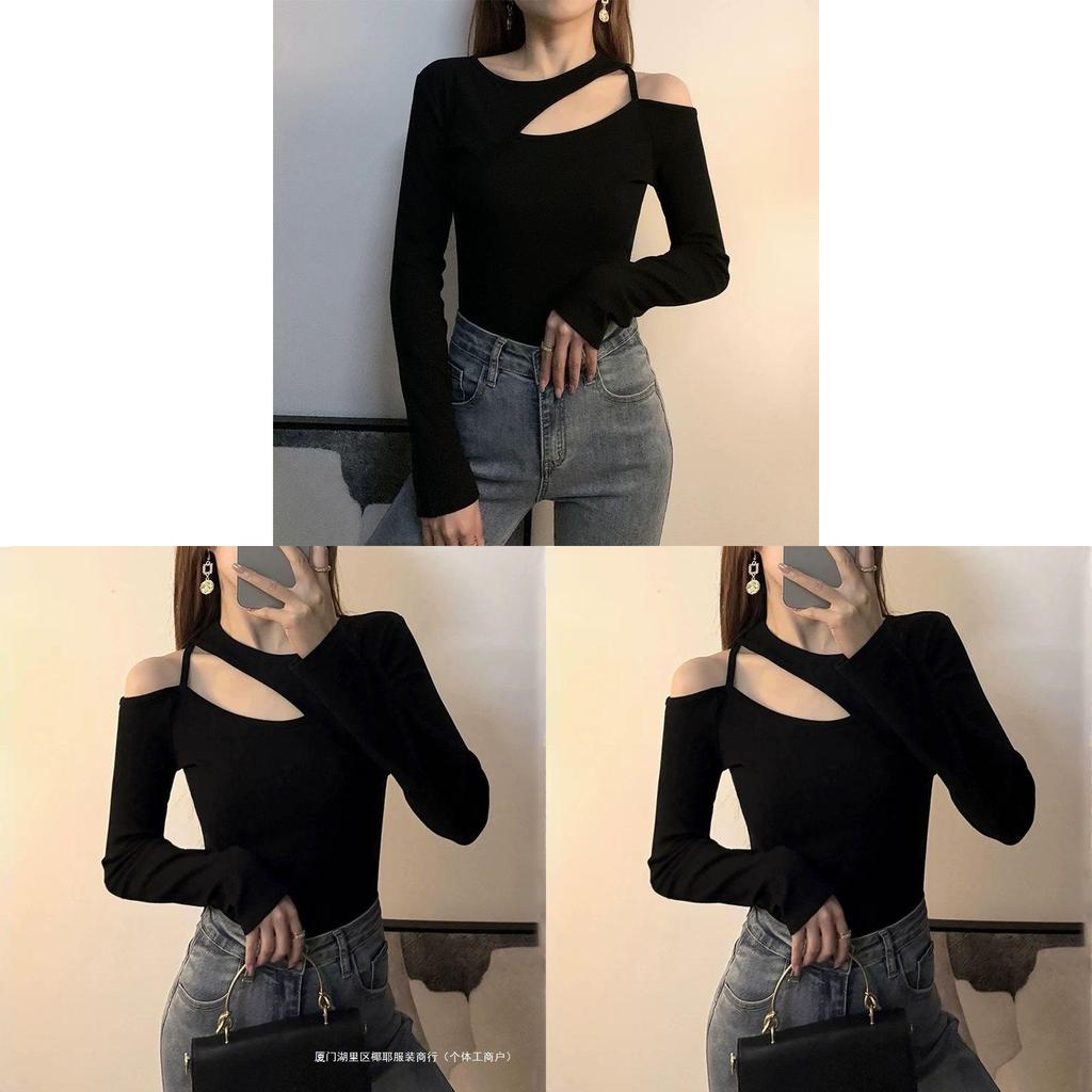 Spring Off Shoulder Tshirt For Women With Embroidered Detailing And Oversize Fit