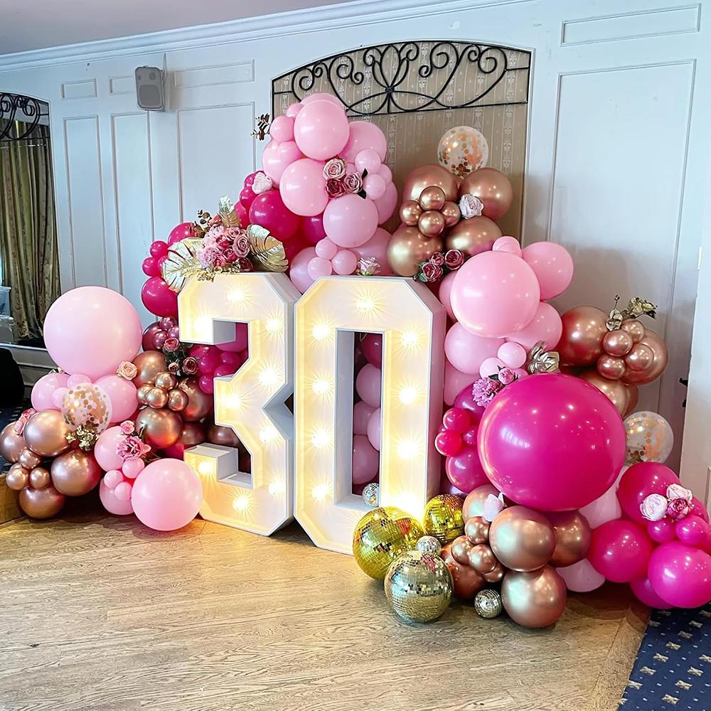 Rose Pink Balloons Garland Pink Rose Gold Balloon Arch Kit Baby Shower Gender Reveal Birthday Party Wedding Valentine Day Decor