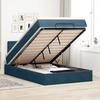 Ottoman Bed with Mattress Dark Blue 120x190 Cm Velvet