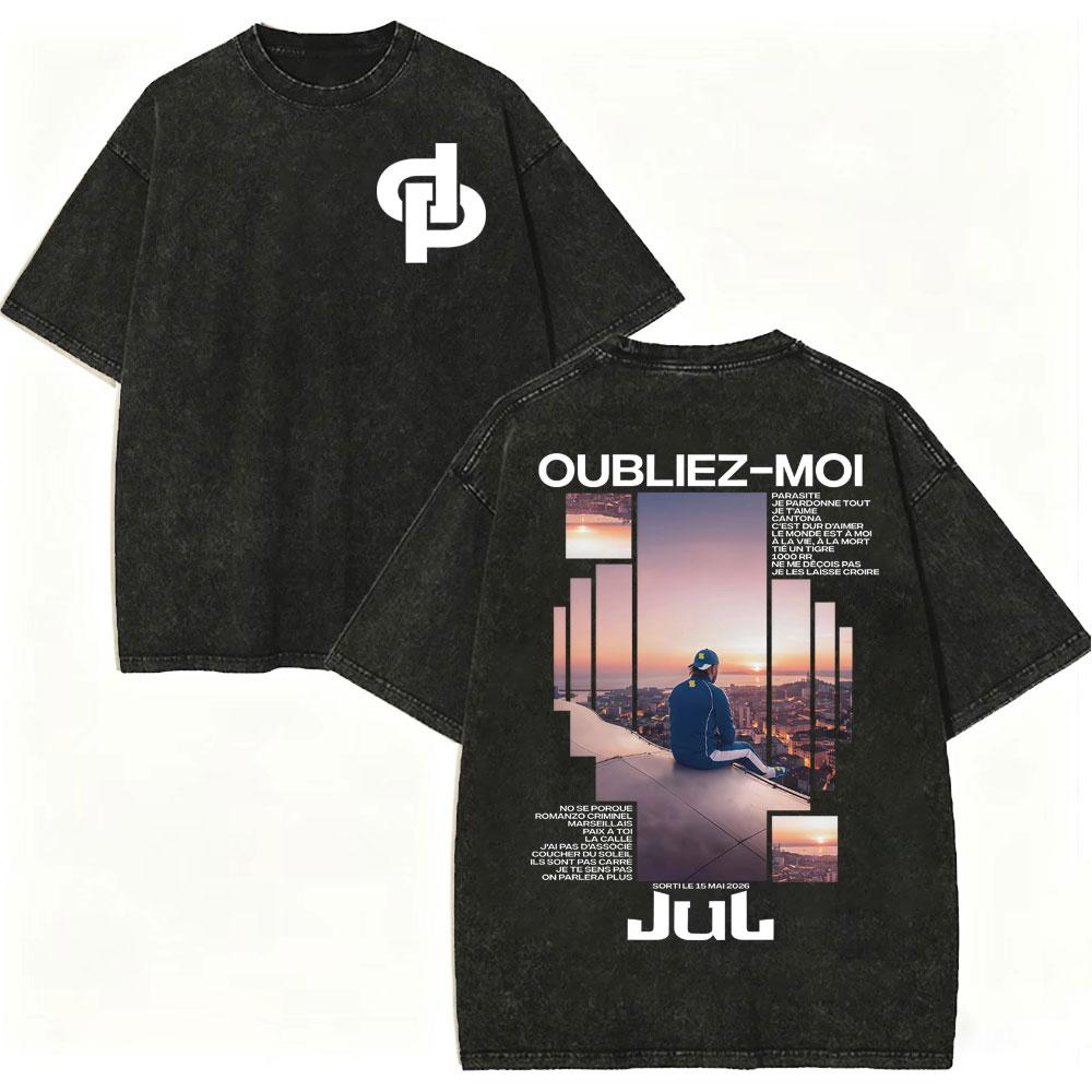 Vintage Washed Rapper JUL Album Graphic T Shirts Men Women Clothing Fashion Hip Hop T-shirt Summer Casual Loose Cotton T-shirts