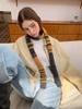 Concave shape y1k containing wool sausage scarf autumn and winter contrasting color thin and narrow scarf Spice girl baguette scarf wholesale