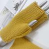 Wool Blend Half Mittens Exposed Finger Hand Protector Cashmere Gloves Windproof Cold Proof Thick Fingerless Gloves Autumn Winter