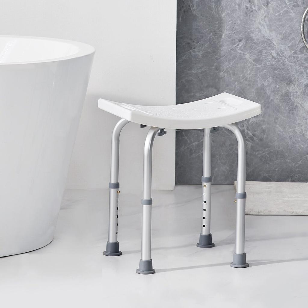Shower Chair, Adjustable Height Shower Stool with Built-in Handles, Shower Seat for Inside Shower or Tub, Non-Slip Bench Bathtub Stool Seat for