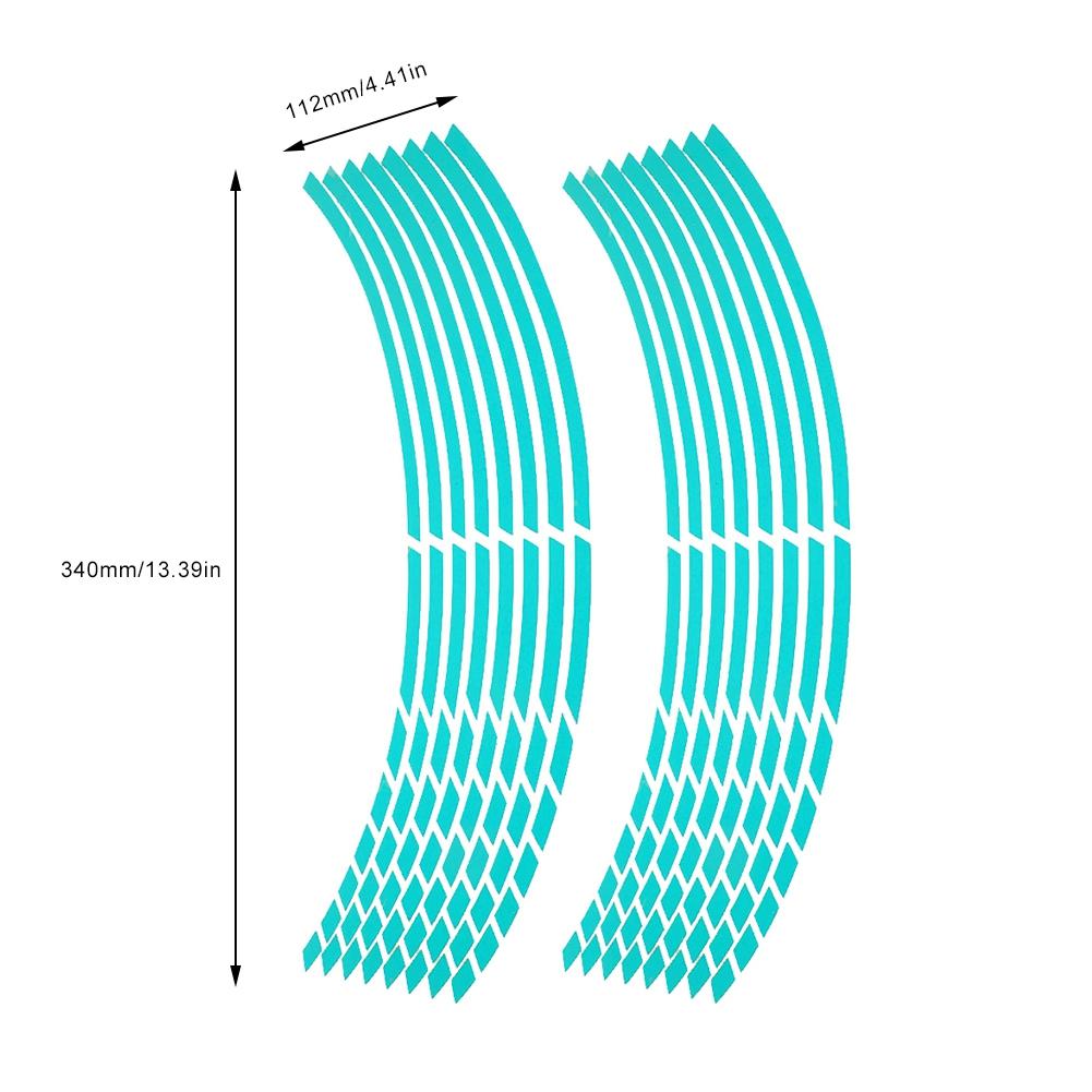 16pcs Bike Motorcycle 16-18inch Reflective Wheel Strip Stickers Decoration Accessory(Blue)