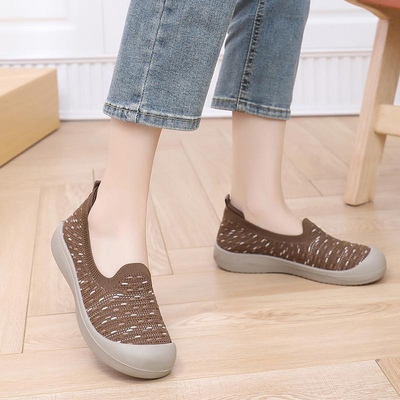 Ladies'  New Lazy Walking Shoes Soft Bottom Anti-Slip Single Shoes Casual Comfortable Slip-On Free Shipping'S Shoes