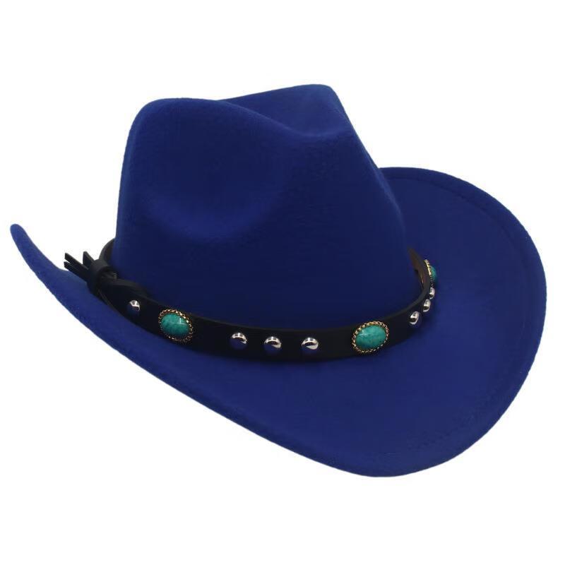 Riveted Western Cowboy Felt Fedora Hat