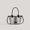 Simple Striped Tote Bag Women's Shoulder Messenger Handbag Commuting Large Capacity Bucket Bag Fashion Vegetable Basket Bag Tide