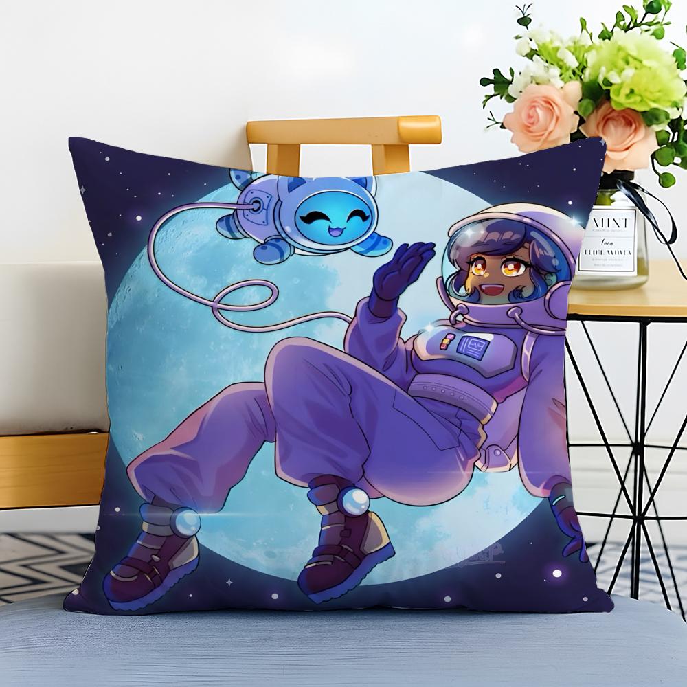 Cartoon Aphmau Decorative Cushion Cover Washable Linen Comfort Soft for Sofa Bed Cozy Home Room Decor