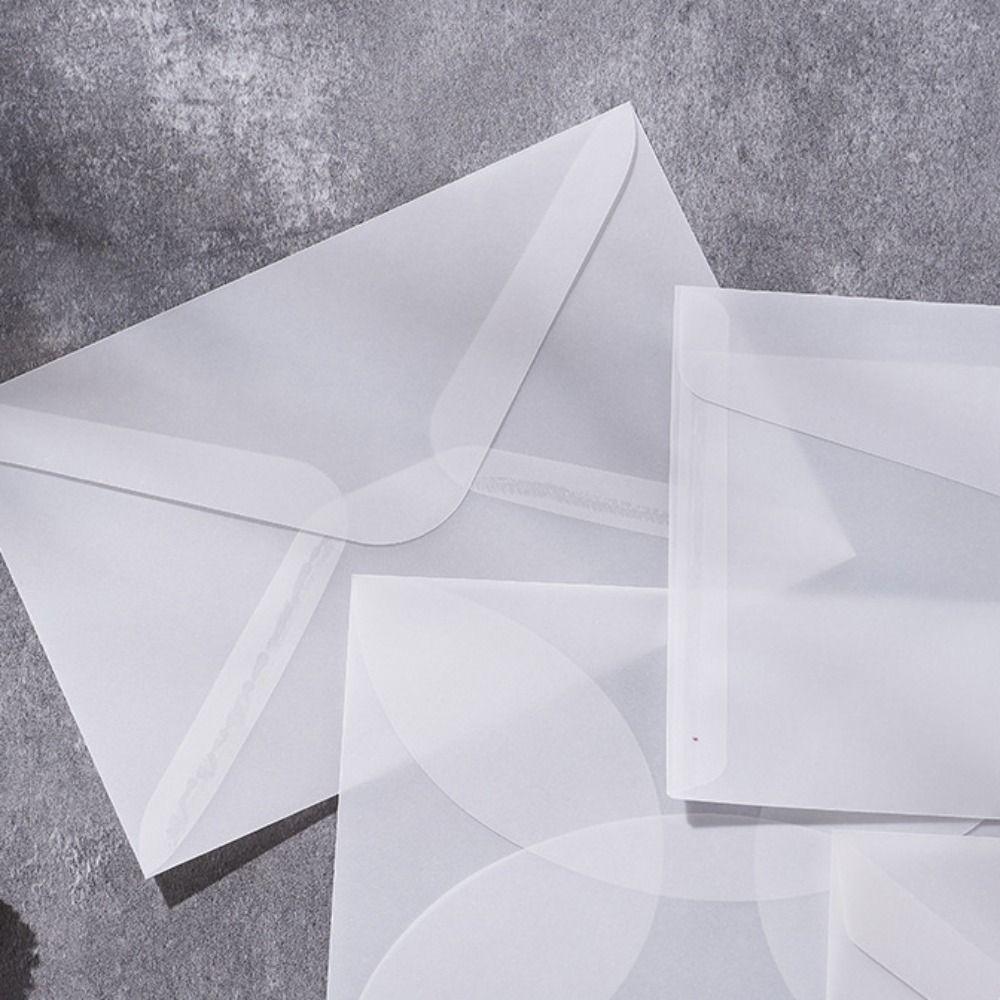50Pcs/Pack Matte Frosted Vellum Paper Envelopes Simple Wedding Invitation Pouch  for Photos Storing