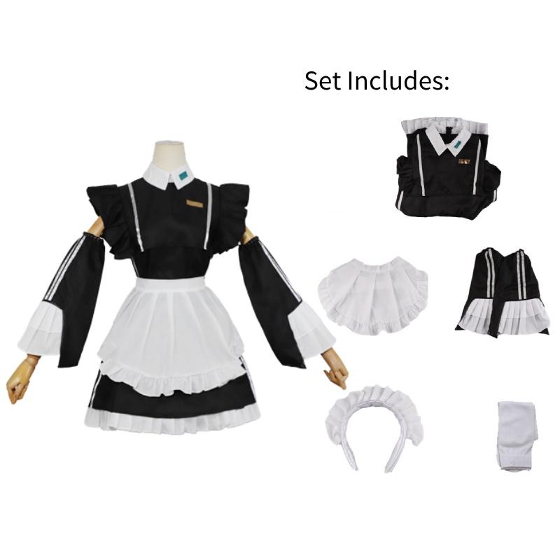 

Наряд горничной Мику Хатсунэ Платье Костюм для косплея Полный комплект Ролевая игра Женщины Вечеринка XXXL