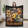 Italian Brainrot Italian Brainrot Funny Memes Blankets  Decorative Flannel Bedding Throws For Living Room Warm Soft  Bedspread