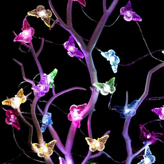 LED String Light Butterfly Bee Flower Sea Animals Fairy Lights Solar-Powered Waterproof Decorative