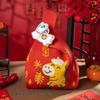 2026 Horse Year Cartoon Mascot Pony Knitted Gift Bag Handheld Candy Bag Knot Wrist Bag Cute Tote Bag Reusable Shopping Bags