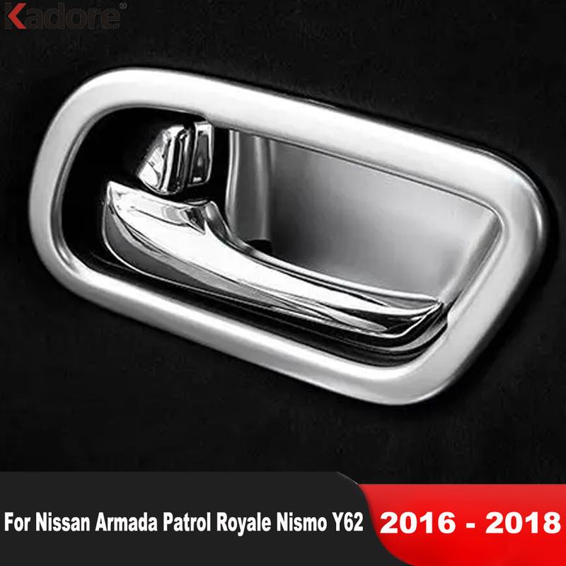 Car Inner Door Handle Bowl Cover Trim For Nissan Armada Patrol Royale Nismo Infiniti QX56 QX80 Y62 2016-2018 Matte Accessories