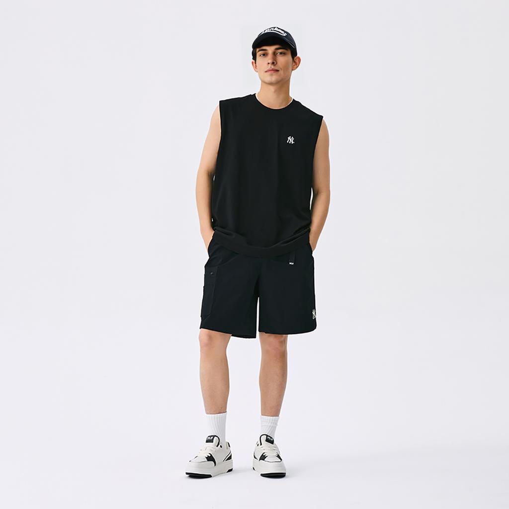 MLB New York Yankees Basic Series SS25 Solid Color Loose Comfortable Basic Small Logo Sleeveless Versatile Vest Unisex tops Black 3ATOB0153-50BKS
